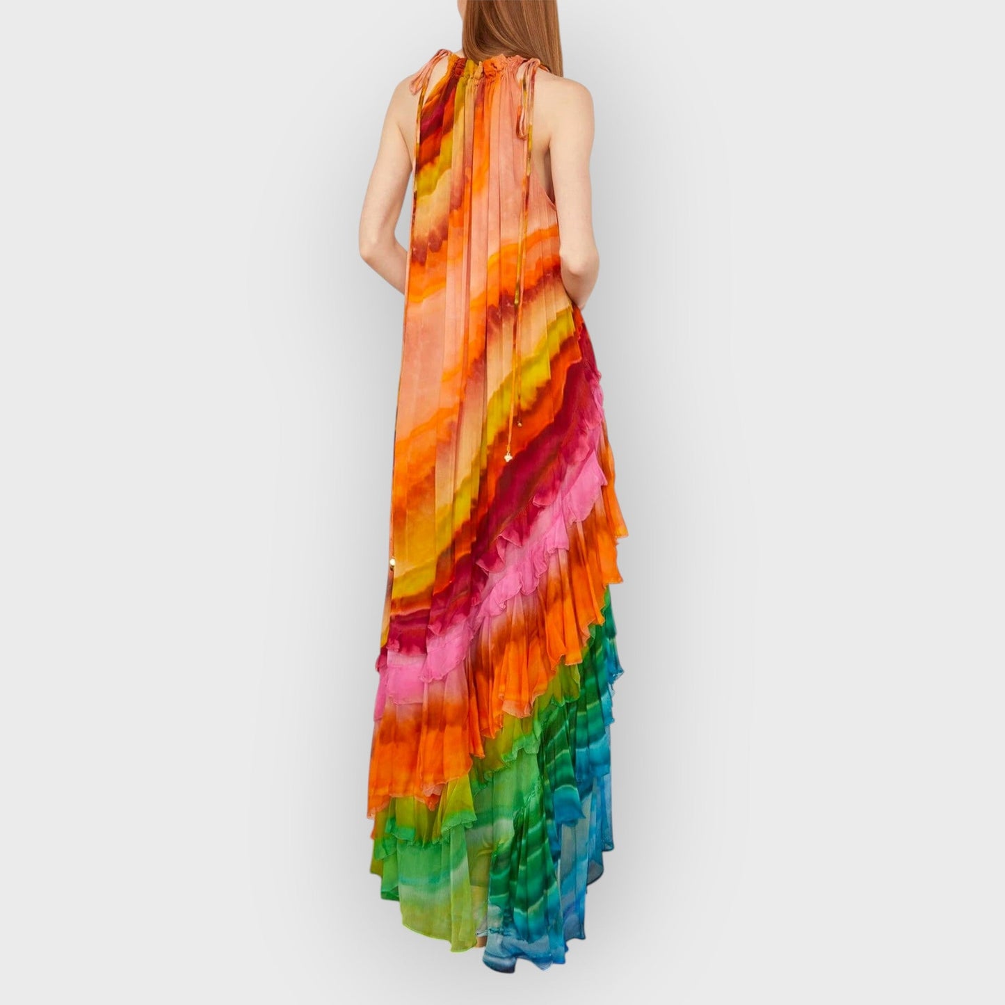 Iris | Multi-Tone Ruffle Maxi Gown