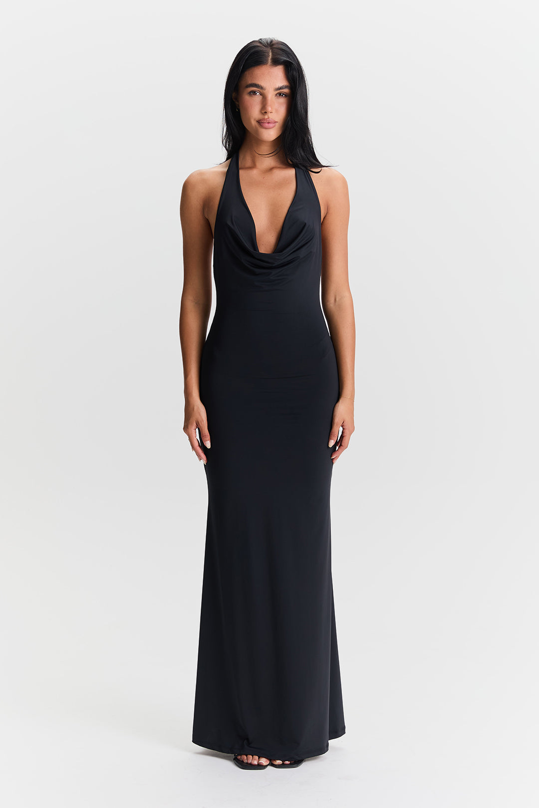 Valeria | Cowl Neck Open-Back Maxi Dress