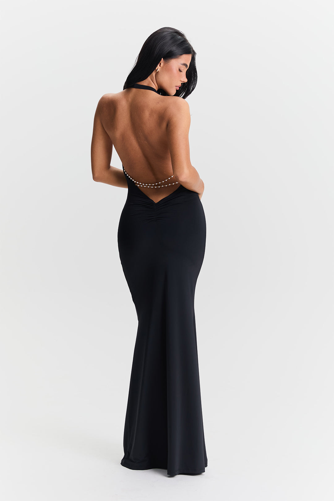 Valeria | Cowl Neck Open-Back Maxi Dress