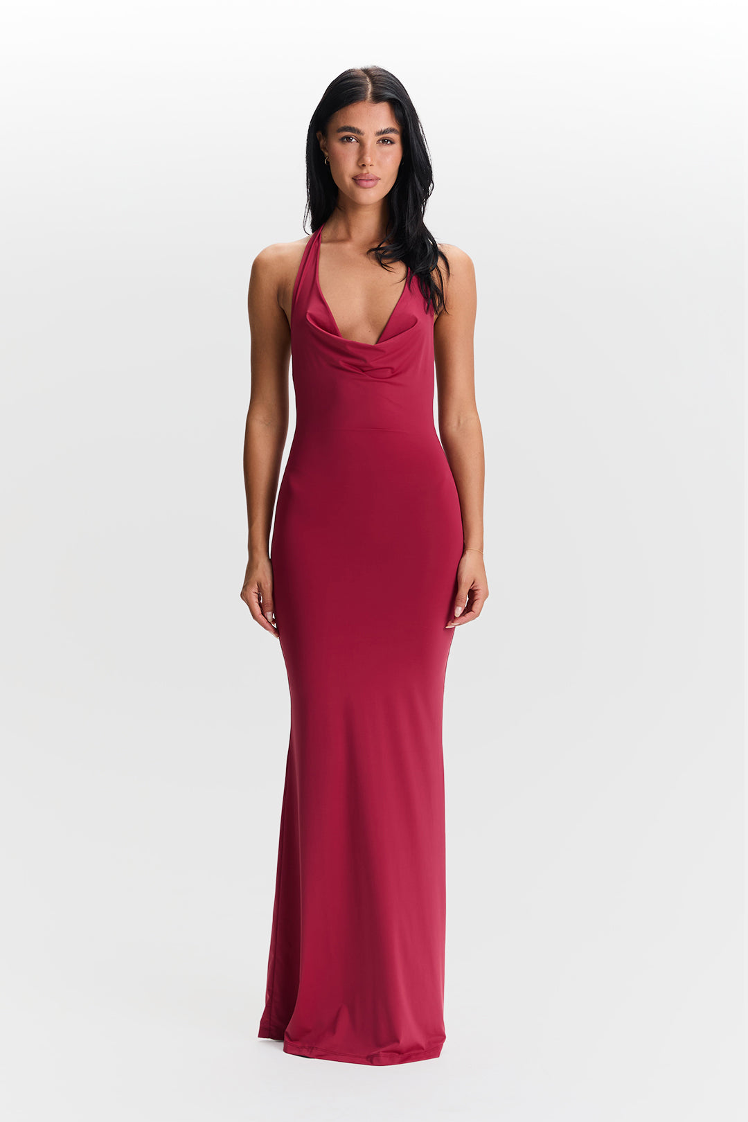 Valeria | Cowl Neck Open-Back Maxi Dress