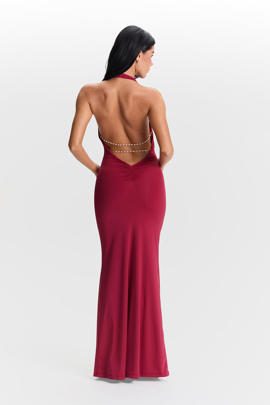 Valeria | Cowl Neck Open-Back Maxi Dress