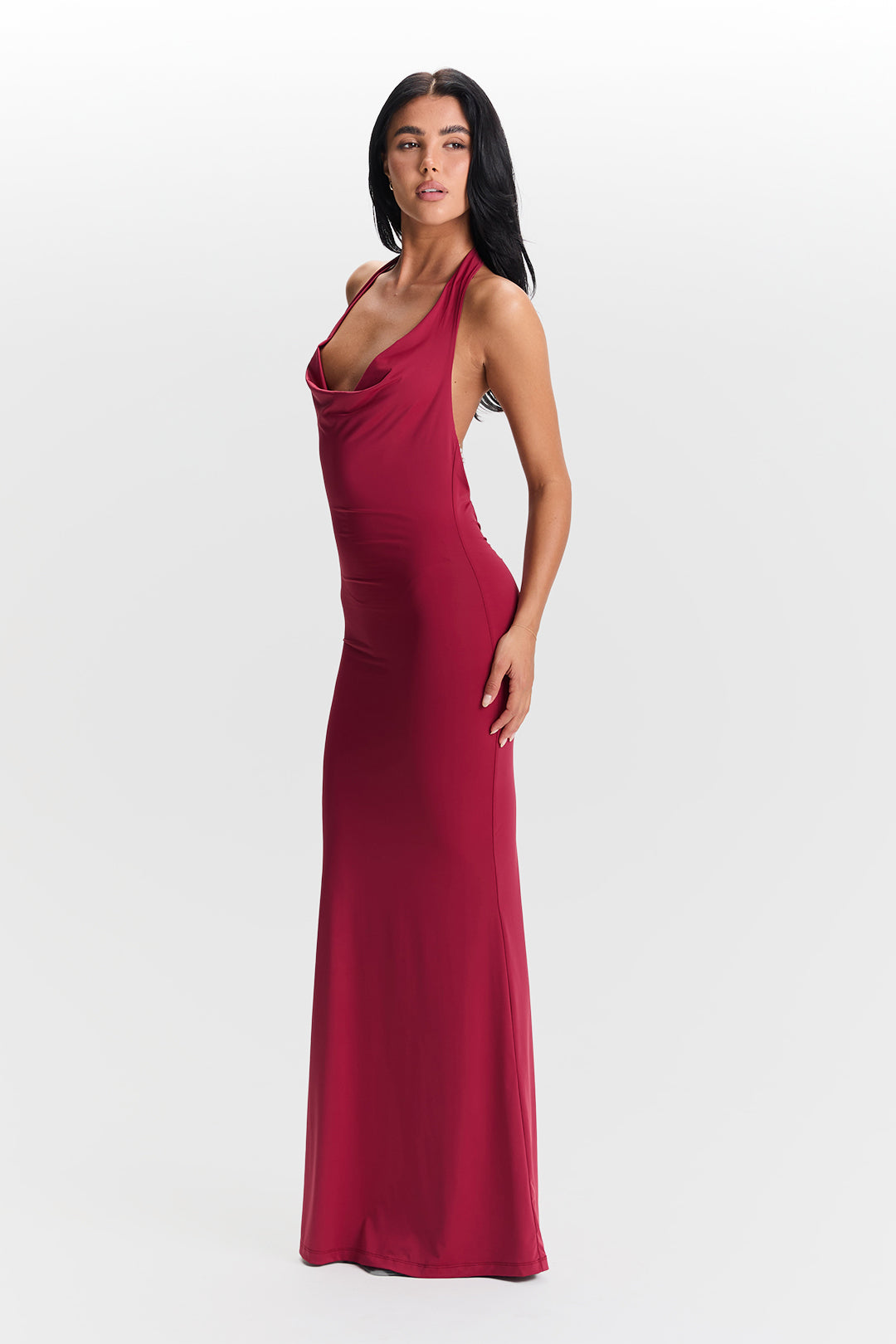 Valeria | Cowl Neck Open-Back Maxi Dress