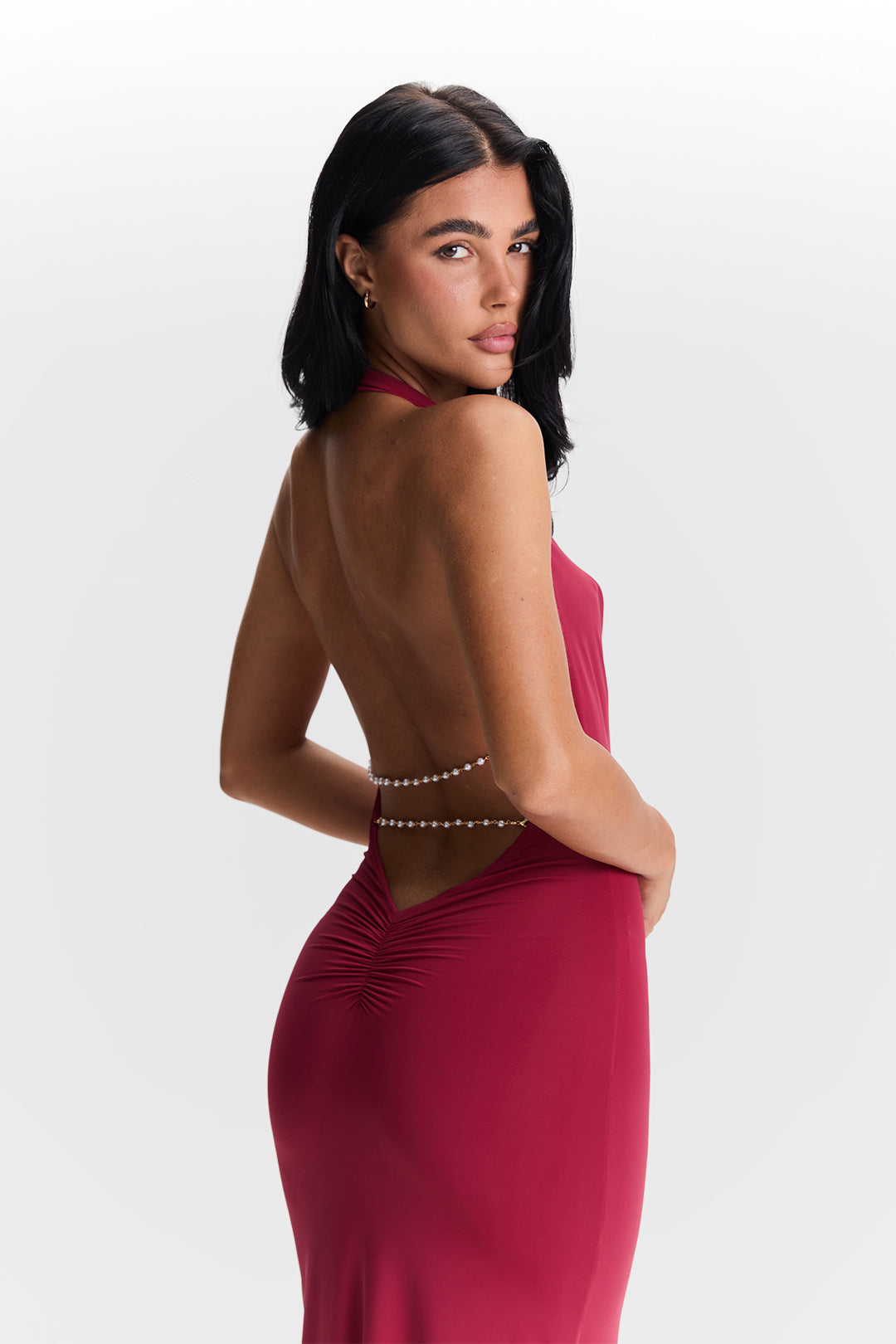 Valeria | Cowl Neck Open-Back Maxi Dress