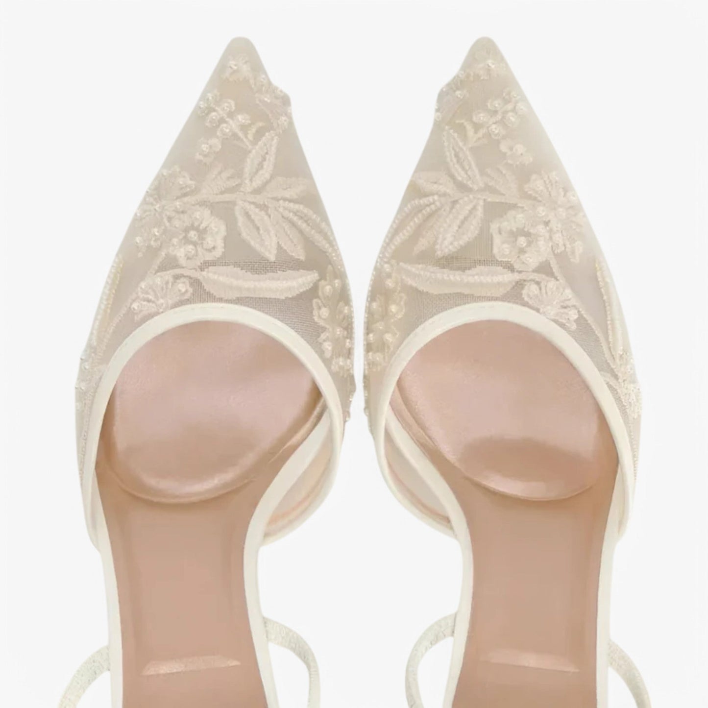Embroidered Elegance | Floral Net Heels