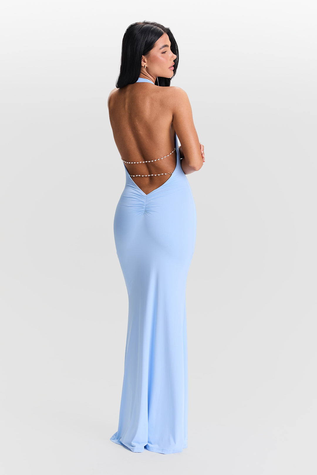 Valeria | Cowl Neck Open-Back Maxi Dress