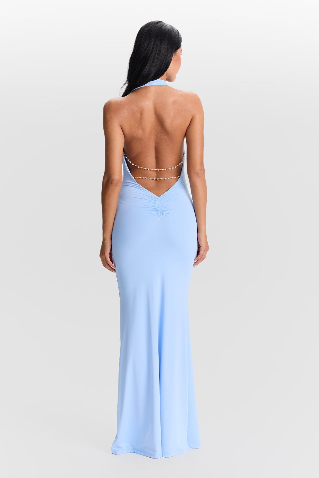 Valeria | Cowl Neck Open-Back Maxi Dress
