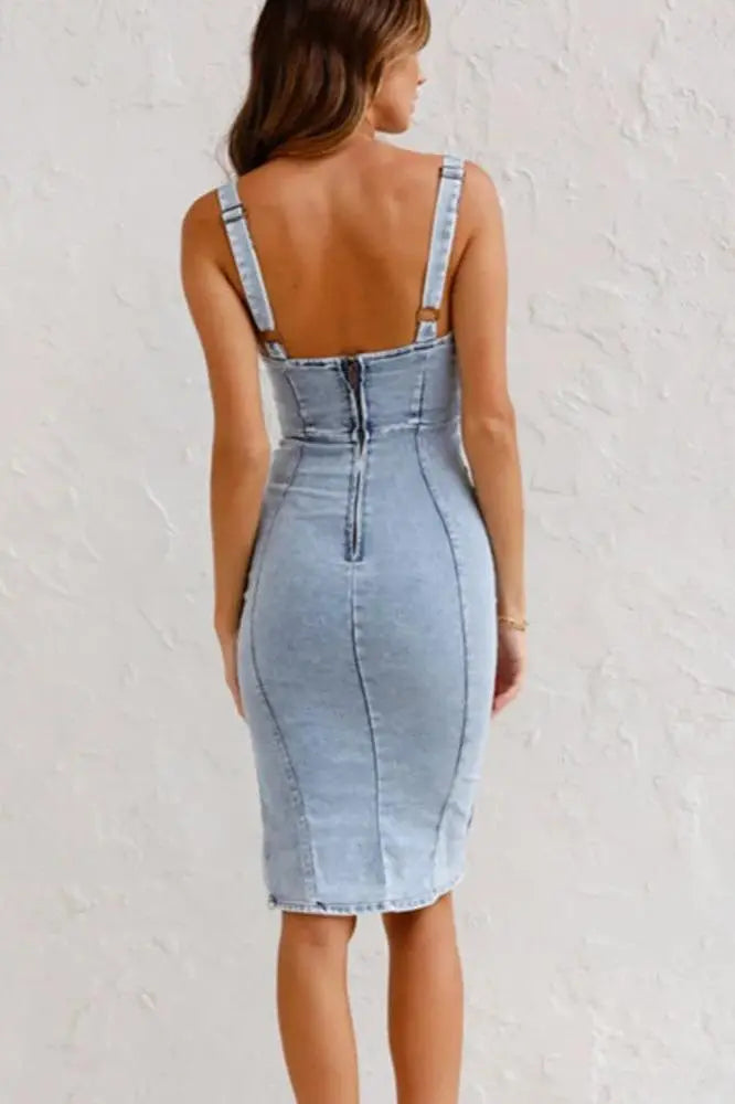 Lena | Denim Dress with Adjustable Straps