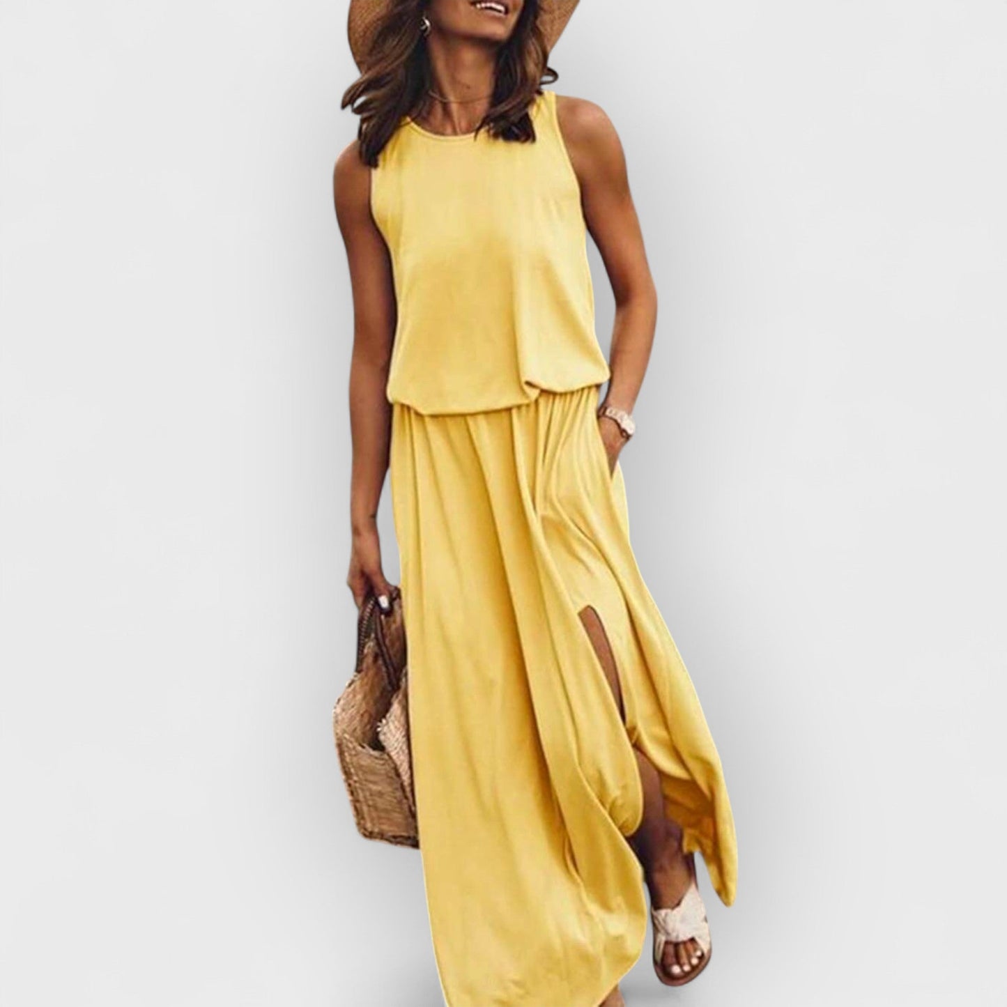 Liora | Relaxed Fit Sleeveless Slit Maxi Dress