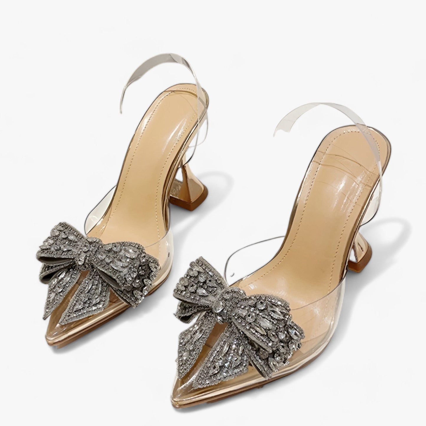 Liyke | Women's Glitter Crystal Bow Pumps