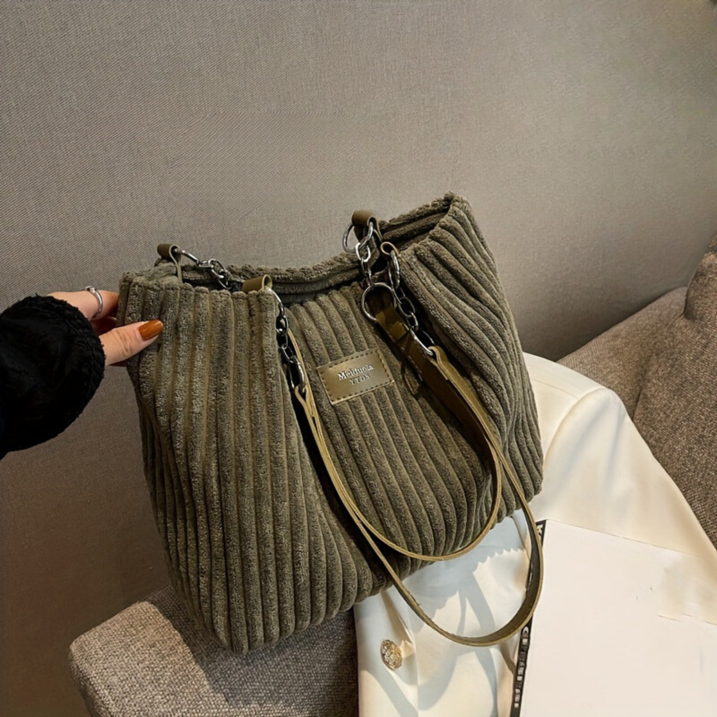 Rosa | Soft Corduroy Shoulder Bag