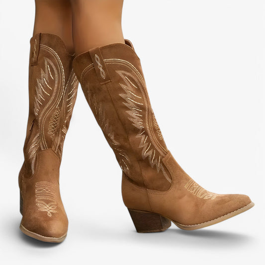 Lina | Western-Inspired Boots with Modern Embroidery