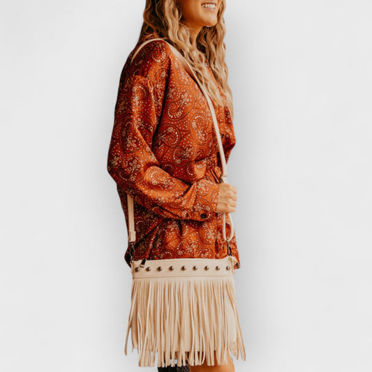 Diana | White Fringe Crossbody Bag