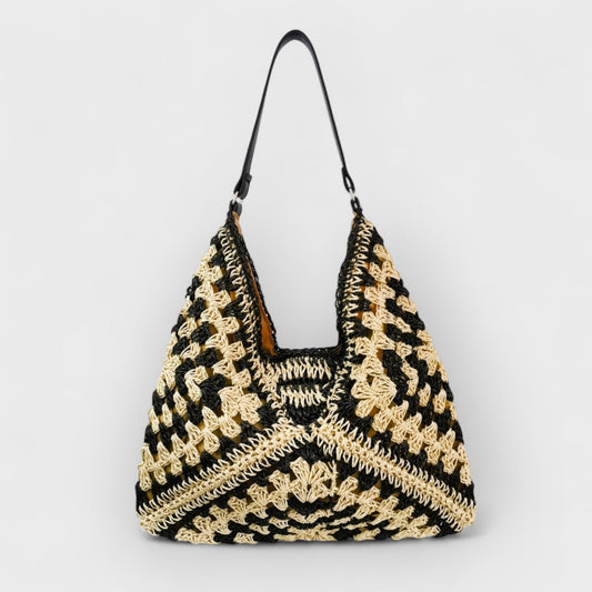 Emma | Bicolor Crochet Knit Tote Bag