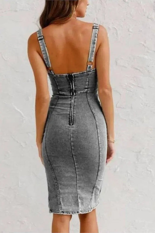 Lena | Denim Dress with Adjustable Straps