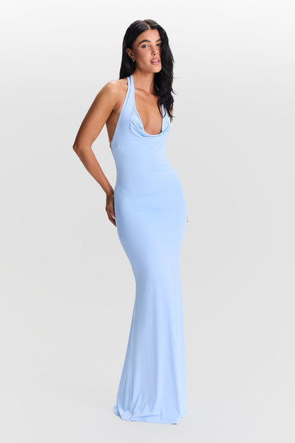 Valeria | Cowl Neck Open-Back Maxi Dress
