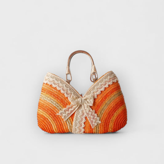 Sophie | Lace Patchwork Woven Tote Bag