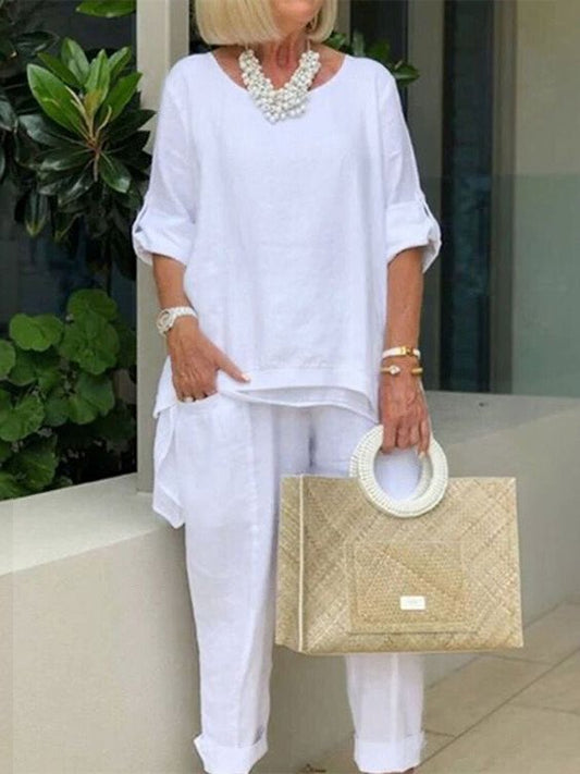 Sofia | Round Neck Two-Piece Casual Suit